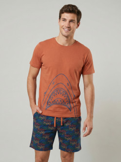 Pijama tiburón caballero M/C al. orgánico