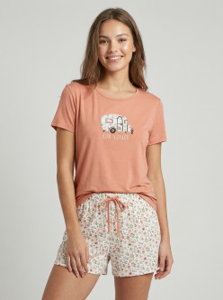 Pijama mujer M/C flores