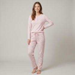 Pijama flores mujer largo