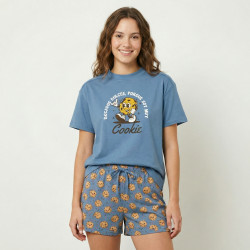Pijama mujer manga corta galleta