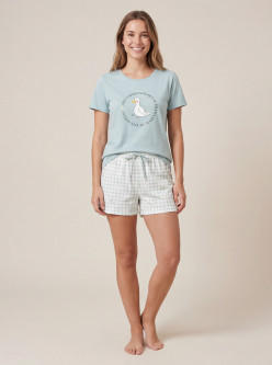 Pijama mujer manga corta pato
