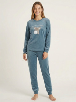 Pijama microvelour mujer koala