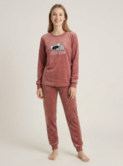 Pijama microvelour mujer koala