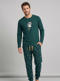 Pijama afelpado caballero mapache turno de noche