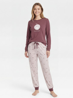 Pijama afelpado mujer luna y estrellas