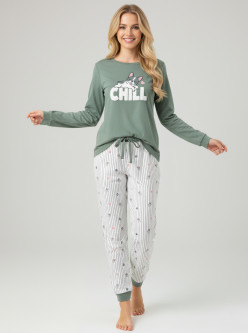 Pijama afelpado mujer bulldog