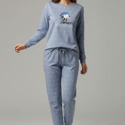 Pijama algodón fino mujer lunares dálmata