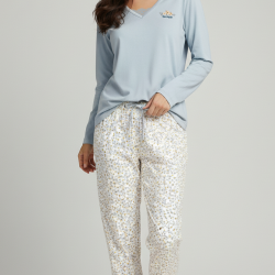 Pijama algodón fino mujer flores