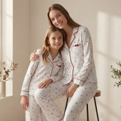 Pijama A. Orgánico niños flores