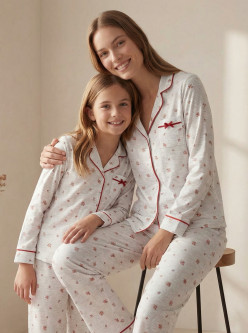 Pijama A. Orgánico niños flores