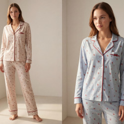 Pijama A. Orgánico mujer flores