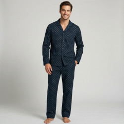 Pijama abierto algodón fino caballero