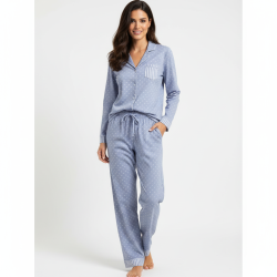 Pijama algodón fino abierto mujer