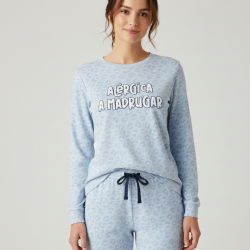 Pijama algodón fino mujer leopardo