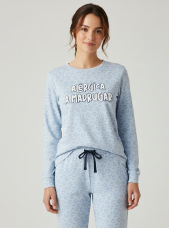 Pijama algodón fino mujer leopardo